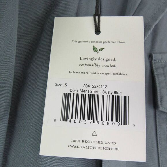 Spell & The Gypsy Collection Dusk Mens Shirt in Dusty Blue Sz S RARE - Picture 4 of 5
